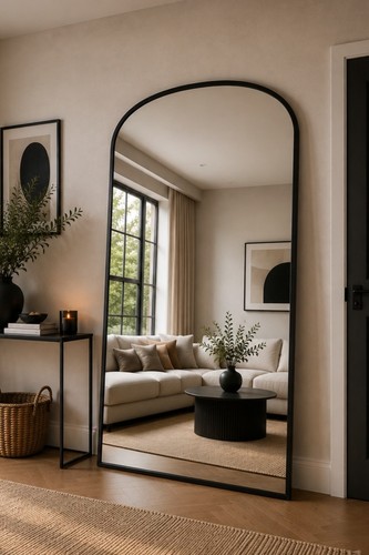 Black metal shallow arched - shallow,