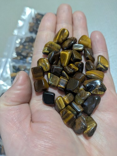Golden tigers eye mini tumbles - tigers,