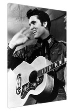 Elvis Presley Guitar Black White Music Legend Poster