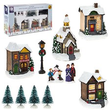 Christmas LED Light up Village Scene Battery Operated - Mini 12 Piece Village
