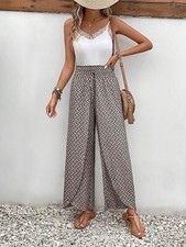 Womens Wide Leg Floral Holiday