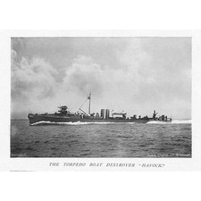 HMS HAVOCK Royal Navy Torpedo Boat Destroyer - Antique Print 1896