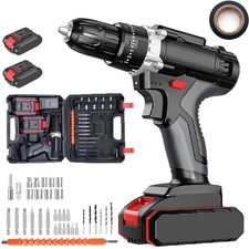 48V Cordless Hammer Drill Set Electric Impact Driver Screwdriver + 2x Battery UK