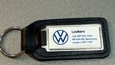 GENUINE VOLKSWAGEN MAIN DEALER CAR KEY FOB KEY RING LEATHER METAL ENAMEL LOOKERS