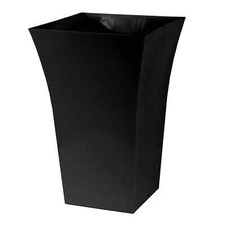 Black Large Plant Pot Square Tall Plastic Planter Flower Indoor Outdoor Garden