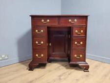 Vintage Flame Mahogany Georgian Style Knee Hole Desk Hidden Compartment