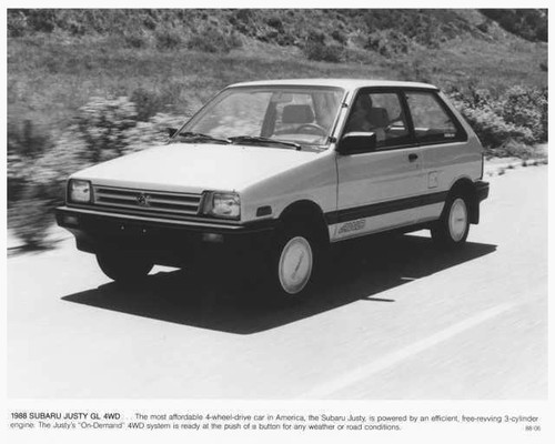 1988 subaru justy press photo - press,