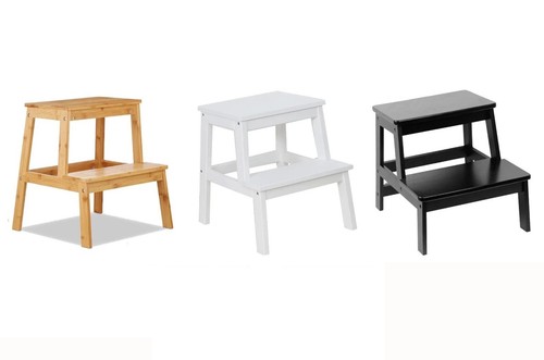 Bamboo wooden step stool - wooden,