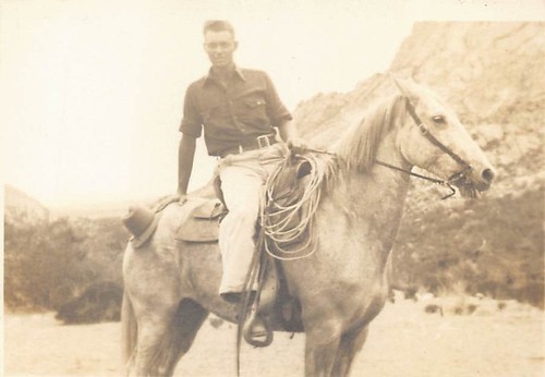 Antique man riding horse - man, 1930s