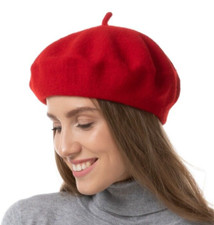 Red Wool Beret Hat Autumn Hats