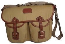 FISHING BAG - TOWN OR COUNTRY BAG - BEIGE CANVAS & LEATHER - WATERPROOF