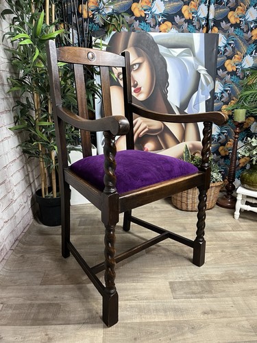 Vintage oak hall chair - vintage,