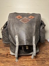 VTG Bushcraft Waxed Canvas & Leather Backpack Metal Back Support Bone Cord Locks