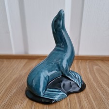 Seal Poole Pottery Vintage 1970s Sea Lion Ornament 9.5cm L x 7cm W x 11.5cm H