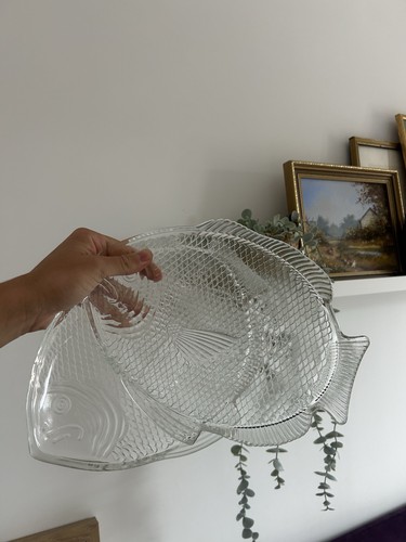 Pair glass vintage fish - ,