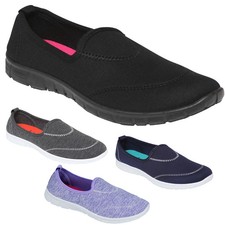 Ladies Canvas Slip On Memory