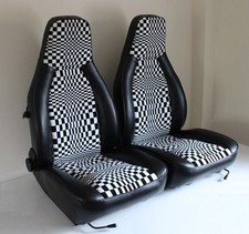 Porsche Seat Covers Classic 911 924 944 Pascha Pasha Black & White Upholstery