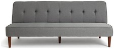 Odeon Fabric 2 Seater Clic Clac Sofa Bed - Grey | Stylish Fold Out Futon Couch