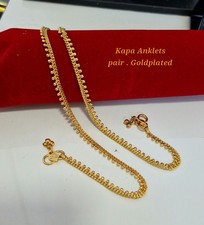 ANKLETS TRADITIONAL UNIQUE INDIAN GOLD-PLATED ANKLET BRACELET PAYAL  KAPA