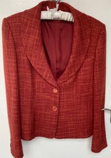  KALIKO Tweed Jacket, Size 14, Lovely Condition in Warm Orange.