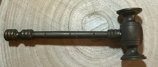 RARE VINTAGE BRASS 6" AUCTIONEER HAMMER OR JUDGE GAVEL MALLET (681a)