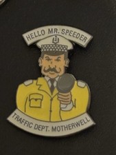 police traffic dept motherwell badge pin speed gun cops