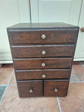 Vintage 1950s storage cabinet, mini chest of 6  drawers, stationery, tools