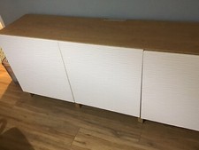 IKEA Besta Tv Bench With Lapviken Doors Oak Effect.