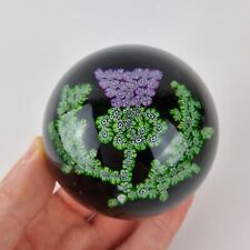 Rare Vintage Paul Ysart Glass Scottish Thistle Paperweight Signed "PY" Cane