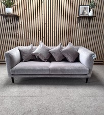 Sofology 2 Seater Sofa,  Velvet, Silver/Blush (RRP £1399)
