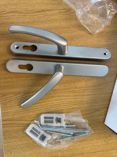 Upvc door handle - satin, silver