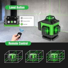 4D Laser Level 16 Lines Green Beam 360° Self-Leveling Rotary Cross Line Charger