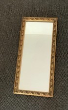BEAUTIFUL HEAVY SMALL ORNATE FRAME WALL MIRROR 20” X 9.5” 