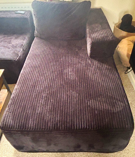 Black corduroy chaise longue - black,