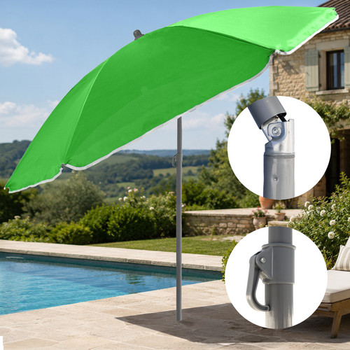Green garden parasol with - green, 2.4m
