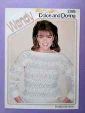 Wendy knitting pattern 2385. Dolce & Donna sweater 32-40" Original 