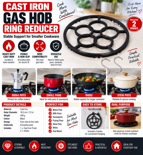 Cast iron trivet gas hob - iron,