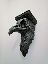 Raven Skull Wall Mount Gothic