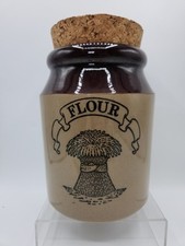 Large Pearsons Flour Jar Storage Stoneware Pot Salt Glazed Original Cork Lid
