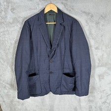 Paul Smith Quilted Wool Blazer Mens Medium Dark Blue Check Plaid Sport Jacket