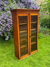 Display Cabinet Bookcase Mahogany Ebonised Edging Shelves