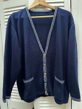 Vintage Sailor Navy Blue Cardigan S/8/M/10 1970 Preppy School Nautical Unisex 