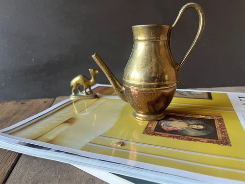 Vintage brass watering can - vintage,