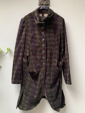 Rundholz Velvet Coat Jacket Size Large Purple Green Asymmetric Lagenlook Arty