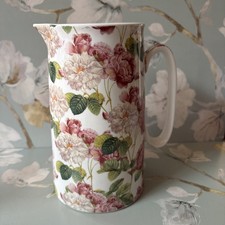 Heron Cross Pottery jug 2 pint -Roses Pink Cream Cottage Home Flowery 