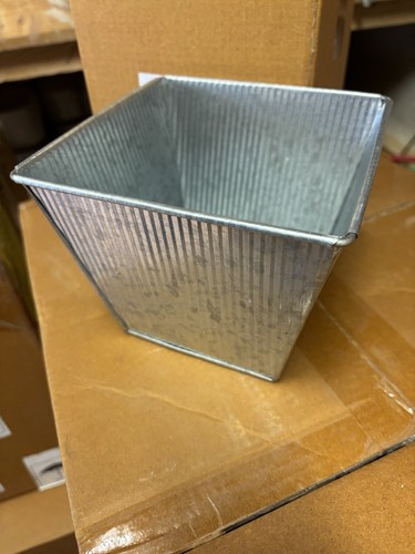 Galvanised steel plant pot - x,