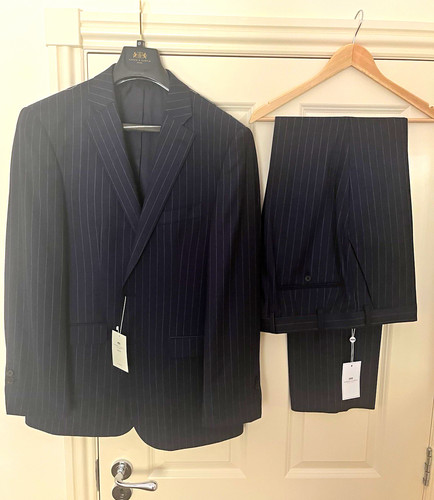 Hawes curtis navy chalk - navy,