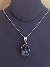 Sterling Silver Mystic Topaz Pendant Necklace 18 Inch Length