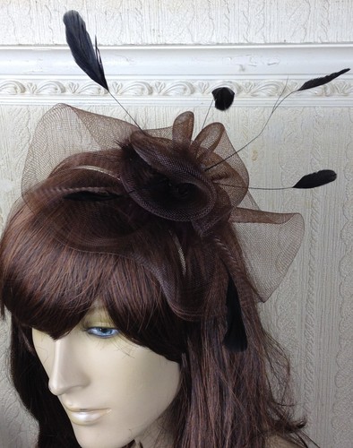 Brown netting feather hair - brown,