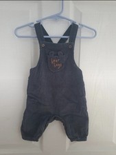 Bear dungarees navy 0-3 months F&F Tesco
